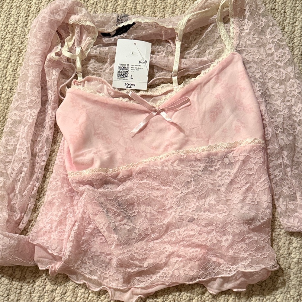Forever 21 Pink Lace top
